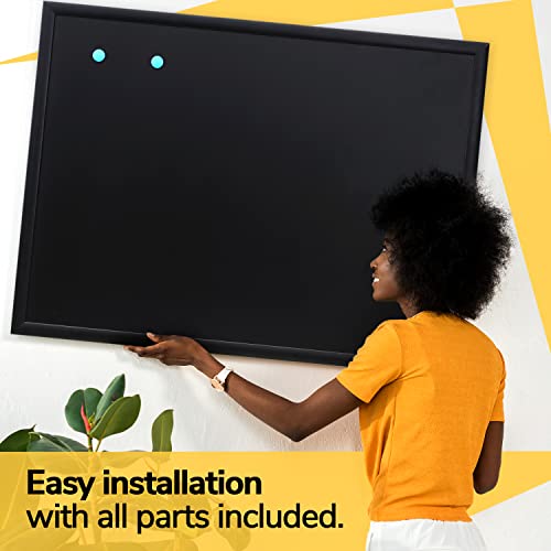 Premium Magnetic Hanging Chalkboard With Rustic Pine Wood, Use With Regular Or Liquid Chalk, Non Porous Wall Blackboard For Home, Classroom, Office Decor (36X48) #TOP3