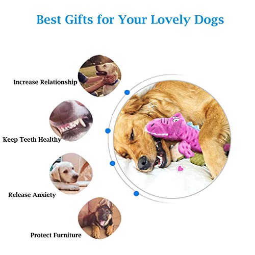 Jiangyanus Plush Dog Toy, Stuffed Crocodile Squeaker Dog Toy With Sounding Paper And Airbag Inside For Stimulating Pets Interest, Alligator Dog Chew Toys For Relieving Pet's Anxiety (Blue) #TOP3