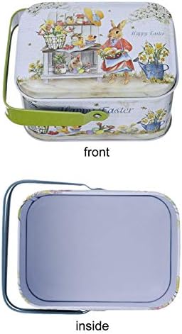 XZ Easter Biscuit Box Easter Egg Tin Box Empty Easter Box for Kids School Classroom Party Favor Supplies, Kids Easter Gifts