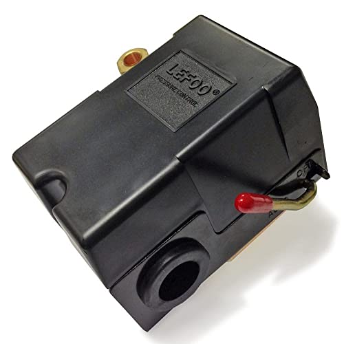 Air Compressor Pressure Switch Control With Unloader And On/Off Switch Lever Compatible For 90-125 Psi 26A Air Compressor, Adjustable Pressure Air Compressor Replacement Parts By Jahyelec #TOP3