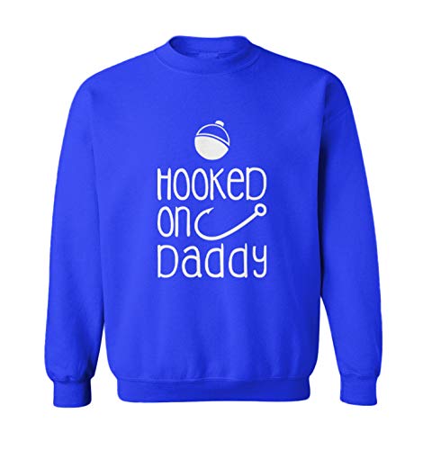 Hooked On Daddy - Fishing Toddler Fleece Crewneck Sweater