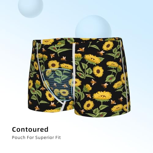 Boys' Cotton Boxer Brief Soft Underwear-Bees And Sunflowers4