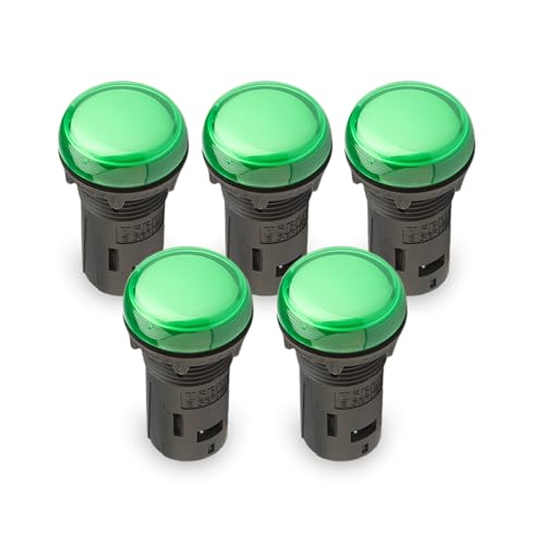 Piloto LED verde 22mm para armarios eléctricos de lavaderos y talleres húmedos