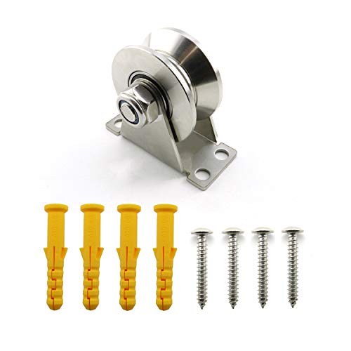 Lind Kitchen 1-Pack V-Type Stainless Steel Pulley Block Mute Bearings Groove Sliding Roller Track Wheel #TOP12