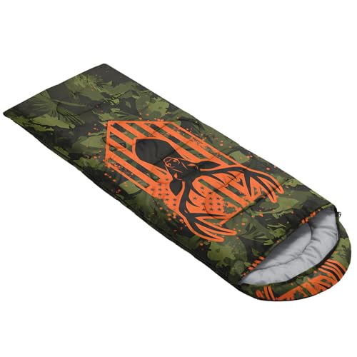 Image of QOOMO Ball Flower Camping Sleeping Bags,3 Season Warm & Cool Weather,Lightweight,Waterproof Sleeping Bags for Adults & Kids,Traveling,and Outdoors,Camping Gear Equipment