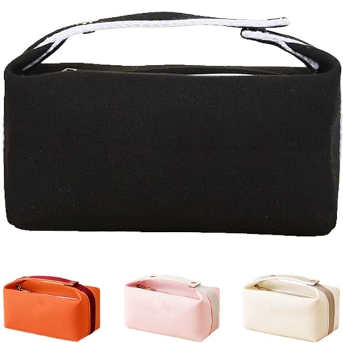 Fammart Travel Makeup Bag, Waterproof Canvas Cosmetic Bag Make Up Organizer Case for Women, Large Toiletry Bag Skincare Pouch for Toiletries Accessories Brushes