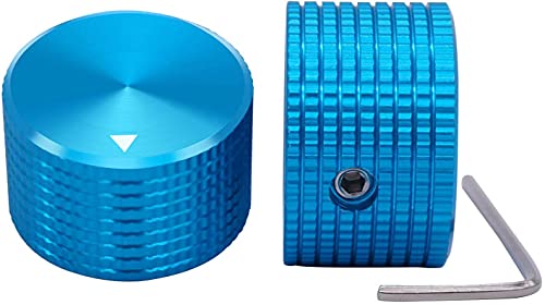 Bouton de potentiomètre rotatif en aluminium bleu pour arbre 6mm lot de 2