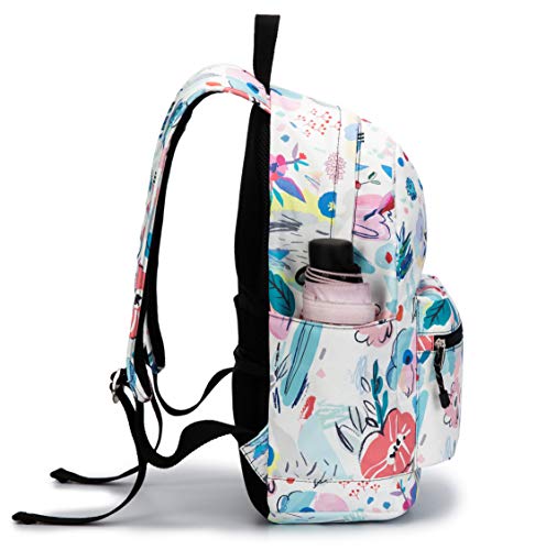 Kinmac Water Resistant Laptop Travel Outdoor Backpack with USB Charging Port for 13 inch 14 inch and 15.6 inch Laptop (Flowers) - Thumbnail 4