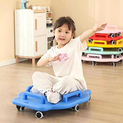 Sports Scooter Board With Handles, Indoor Outdoor Safety Plastic Scooter, Sitting Scooter For Kids Ages 3+, Physical Education Class Equipment (Color : Blue, Size : 50Cm/19.7In) #TOP1