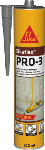 Sika 424124 PRO 3 1K-PU Sikaflex-Sigillante per Piscina, 300 ml, Grigio Cemento