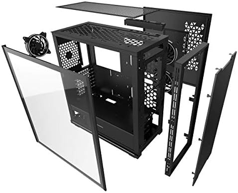GameMax Trooper ARGB PC Gaming Case, Full ATX, 3 x 120mm Razor Fans Included, 2 x ARGB LED Strips Included, Tempered Glass Side Panel, 0.9mm SPCC | Black