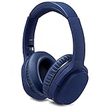 iLive Electronics Active Noise Cancellation Bluetooth Headphones, Adjustable Headband, Includes 3.5mm Audio Cable, Blue (IAHN40IND)