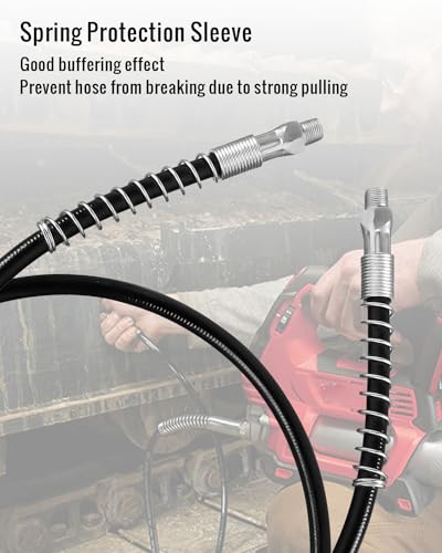 Grease Gun Hose 48\" 1/8\" NPT Fit for Milwaukee M18 Cordless 2-Speed Grease Gun and Fit for Milwaukee M12 Cordless Grease Gun, Without Coupler - Thumbnail 6