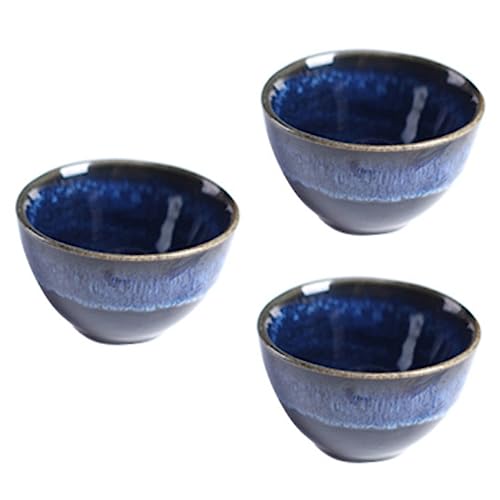 PRETYZOOM Ceramic Sake Tea Cups Japanese Style Set 3 Piece for Wine Water Soup for Parties