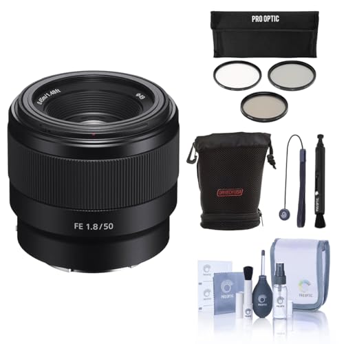 Sony FE 50mm f/1.8 �����Y Sony E�p 49mm�t�B���^�[�L�b�g�A�����Y�P�[�X�A�����Y�N���[�i�[�A�N���[�j���O�L�b�g�A�����Y�L���b�v�e�U�[�t��