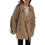 WWH Women's Trench Coat Women's Autumn Long High-grade Sense Of Heben Wind Spring And Autumn British Wind Coat (Color : Khaki, Size : Large)