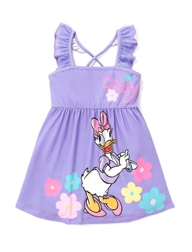 Image of Disney Princess Minnie Mouse Frozen Elsa Girls Dress Ruffle Sleeveless Criss Cross Sundress Summer Clothes Baby to Toddler