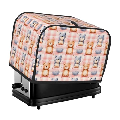 Cute Bears B Print - Cubierta para tostadora de 2 rebanadas, fundas para horno tostador con bolsillos para cocina, cubierta de electrodomésticos pequeños y protección de huellas dactilares, lavable a