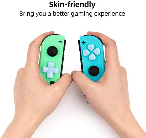 GeekShare 4PCS Heart Button Caps Joystick Cover Compatible with Nintendo Switch/OLED- Pink & Blue