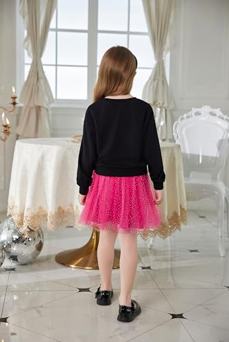 Image of Arshiner Toddler Girl Clothes Long Sleeve Pullover Sweatshirt and Tutu Skirt 2 Piece Outfits Kids Clothing Set Party Dress