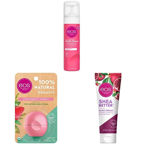 eos Skin Care Bundle - Berry Smooth | 100% Natural and Gluten Free | Long Lasting Hydration | 3 Pack