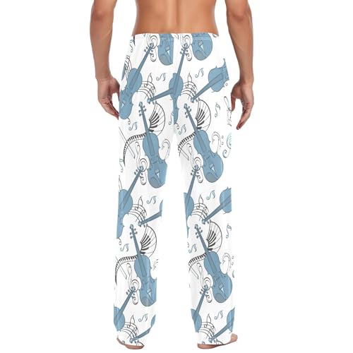 susiyo Violin Men's Pajama Pants Cotton Pajama Bottoms Sleepwear PJ Pants Lounge Pants with Pocket Drawstring3
