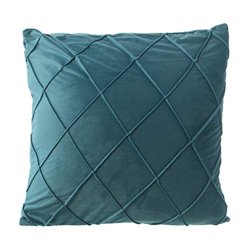 Coussin bleu en velours 45x45 cm lavable pour canapé