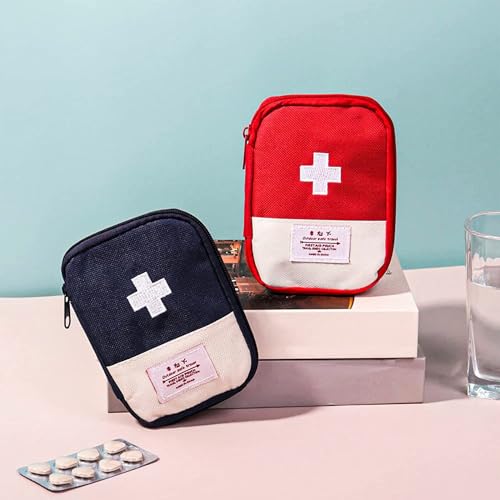 Image of First Aid Bag,Empty First Aid Pouch,Mini Portable Medical Bag for Outdoor Camping Hiking Travel Emergency,Multifunction Emergency Medicine Storage Bag-7x5 inch (Blue, 3)