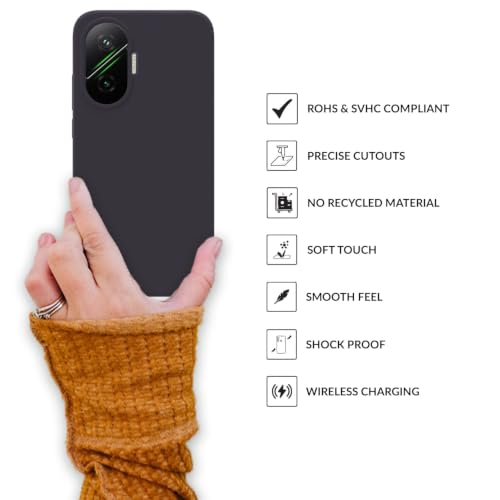 Image of SPRIG Compatible with Poco F7 Premium SilkTone (Liquid Silicone) Back Cover Drop Tested Shock Proof Mobile Case for Men, Women, Boys and Girls with Camera Protection (Charcoal Grey)