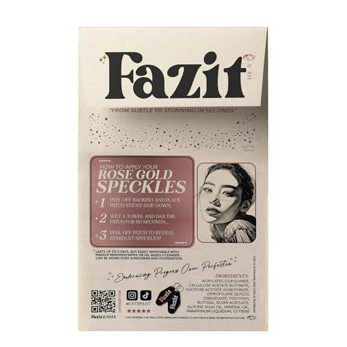 Fazit Adesivos de maquiagem - ouro rosa - manchas de maquiagem com glitter facial - adesivos de maqu