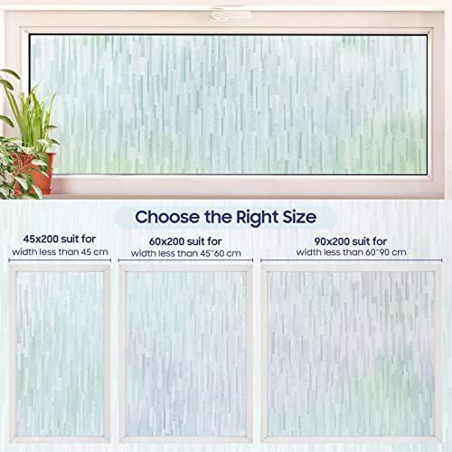 Viseeko Frosted Glass Window Film: Window Privacy Film No Glue Decorative Door Film Uv Blocking Window Sticker Static Cling Removable For Meeting Living Room Reusable, 17.5 X 78.7 Inches … #TOP4