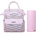 mommore Fashion Baby Diaper Backpack Travel Nappy Tote Bag Roomy Changing Backpack with Changing Pad for Baby Care, Pink