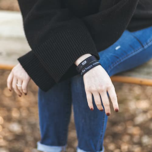 Zox Inspirational & Motivational Bracelet – Collect The Happy Moments – Uplifting Reversible Stretch Wristband With Positive Affirmations Made From Recycled Plastic – Encouragement Gifts For Men, Women & Kids - Medium #TOP4