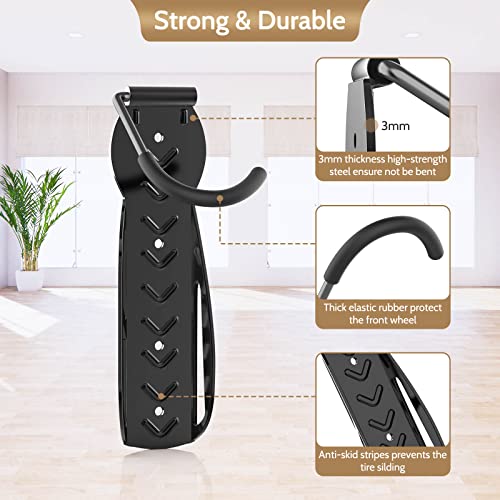 Bike Rack Hook Wall-Mount Bike Hanger With Tire Tray For Garage Storage 4-Pack Easily Hang/Detach Storage System For Indoor #TOP4