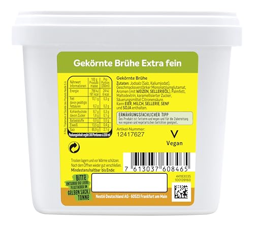 MAGGI Professional Gekörnte Brühe Extra fein, vegan, sofort löslich, Ergiebigkeit 60L, 1er Pack (1 x 900g GastroBox)