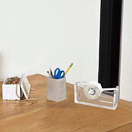 Dispenser per nastro adesivo, Elegante dispenser for nastro adesivo da tavolo in acrilico e oro - Moderno porta nastro adesivo magico da 1 pollice for uso domestico o in ufficio