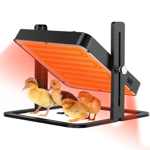 Plaque chauffante pour poussins - Plaque chauffante réglable en hauteur pour poussins avec réglage de la température de 45 à 70 °C, 15 à 22 W, lampe chauffante pour poussins et poulailler