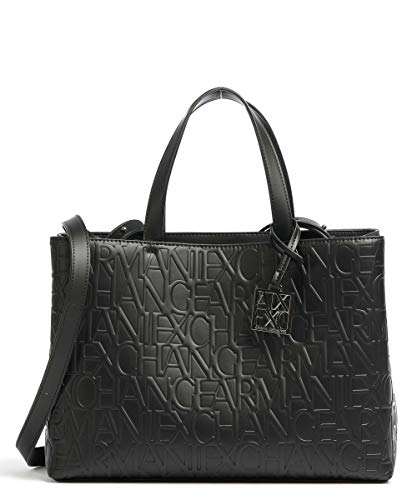 Armani Exchange Liz-Medium Open Shopping, Tracolla Donna, Nero, Einheitsgröße