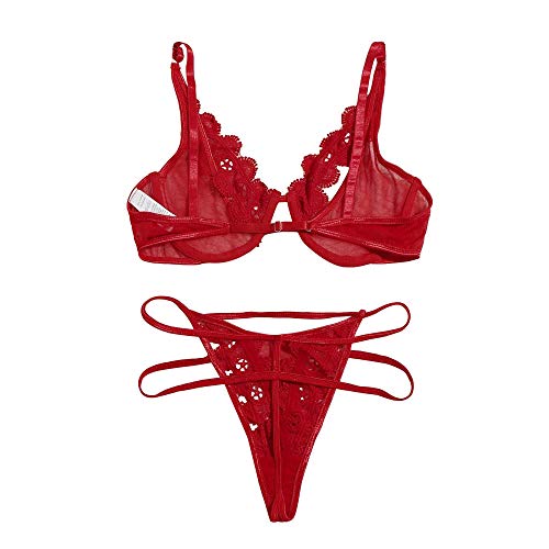 Costume érotique femmes avec soutien-gorge dentelle évider et vêtements de nuit