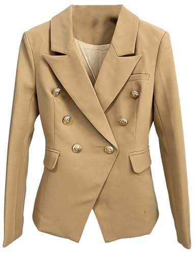 Blazer de smokings de banquet pour femme, veste de costume de loisirs coupe croisée chic
