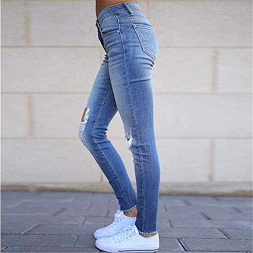 Andongnywell Women's Boyfriend Jeans Distressed Slim Fit Ripped Denim Pants Comfy Skinny fit Jean Trousers3