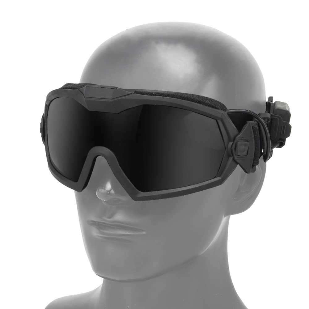 Airsoft Schutzbrille für Brillenträger, UV-Schutz Militär Alpha-Sonnenbrille, Taktische Airsoft-Brille mit 1 austauschbaren Gläsernfür Männer und Frauen beim Laufen, Radfahren, Skifahren, Angeln