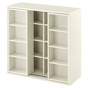 ぼん家具 本棚 スライド 大容量 収納棚 幅90.1×奥行34.1×高さ91.1cm コミックラック スライド棚 書棚 ホワイト