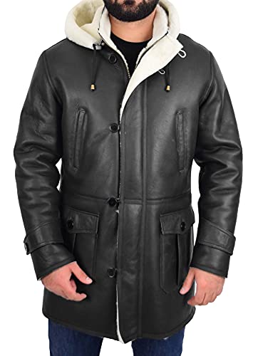 Parka en peau de mouton véritable homme contre le grand froid, modèle Spencer