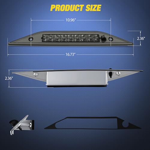 Image of Nilight Third Brake Light Tail High Mount 3rd Stop Lights Smoked Lens Compatible with Ford Freestyle 2005 2006 2007 and Ford Taurus X 2008 2009 Van SUV Rear Center Cab Lamp