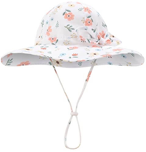 Baby Girl Sun Hat Summer Beach Hats With Upf 50+ Toddler Infant With Wide Brim Strap Outdoor Bucket Hat #TOP1