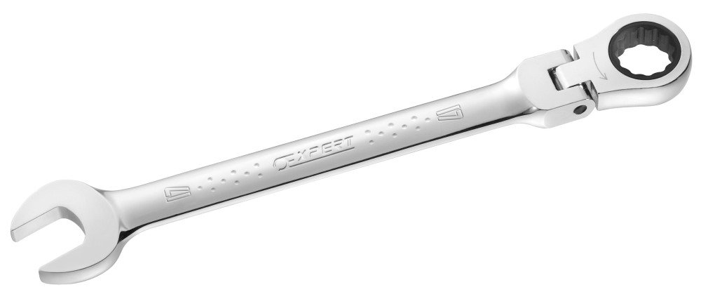 EXPERT e110905 - Combination Spanner and Articulated Ratchet 12 mm, Chrome