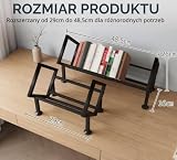SZKKQKJ Regał na książki, mały regał na książki, regał stołowy, miniregał, wysuwany, regał na książki, metaliczny, oszczędzający miejsce, organizer na książki, do gabinetu, sypialni, biura, salonu