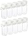 SpiceStor 4" Spice Bottle Set with Organizer (10-Pack), Clear Bottle with White Cap