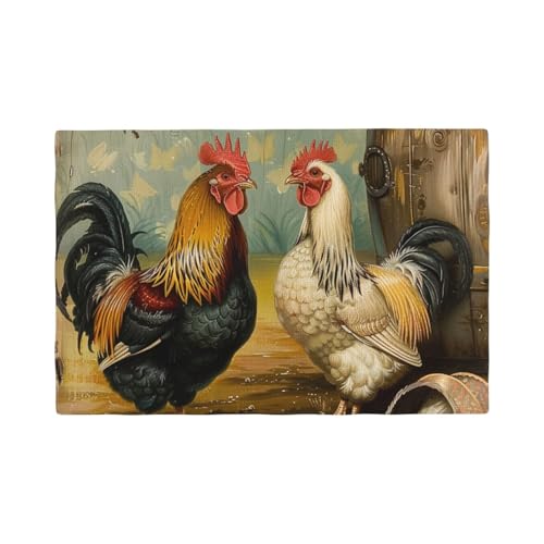 Set de table poule protège table contre chaleur et rayures vaisselle lot de 6